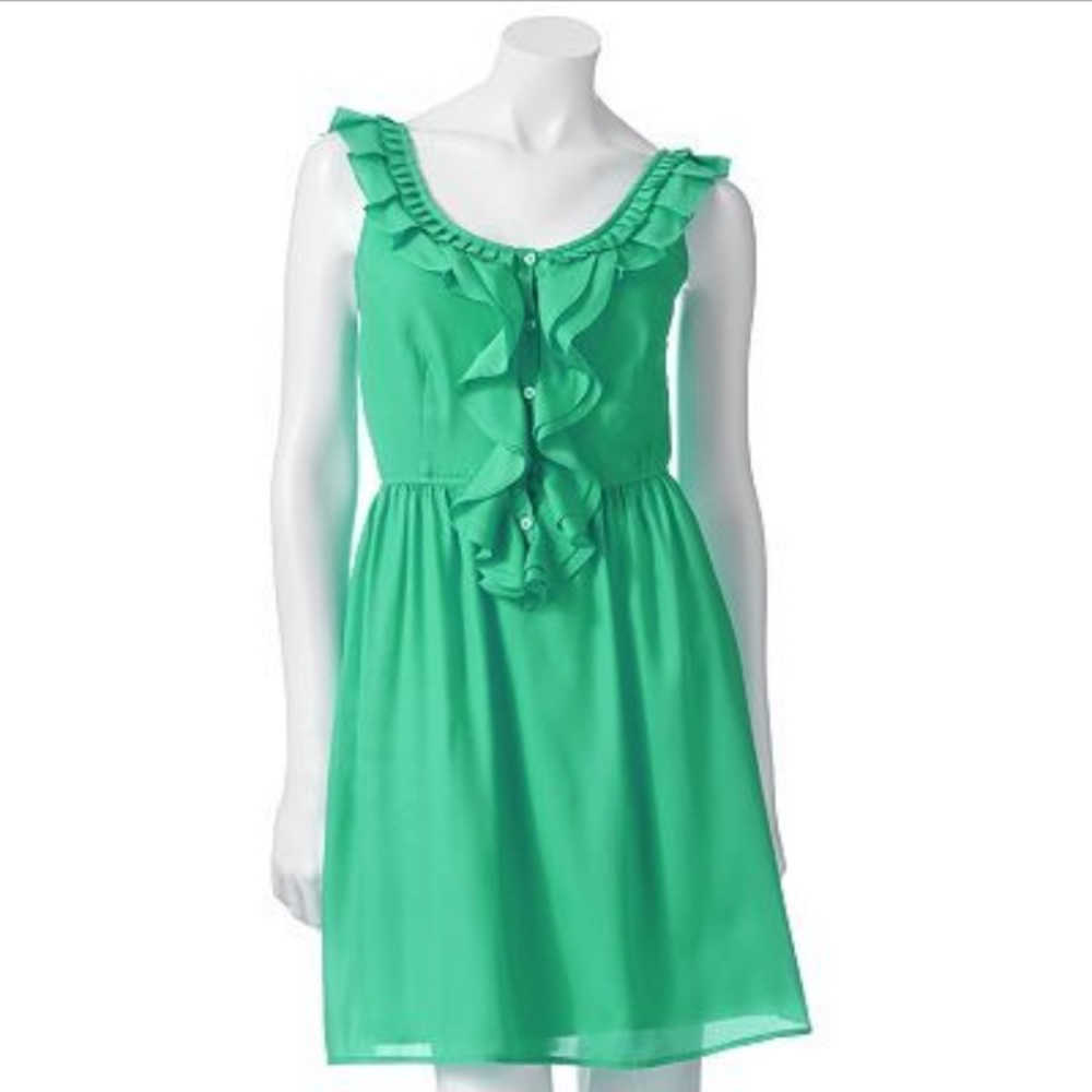 $5 IF BUNDLED Green Ruffle Dress